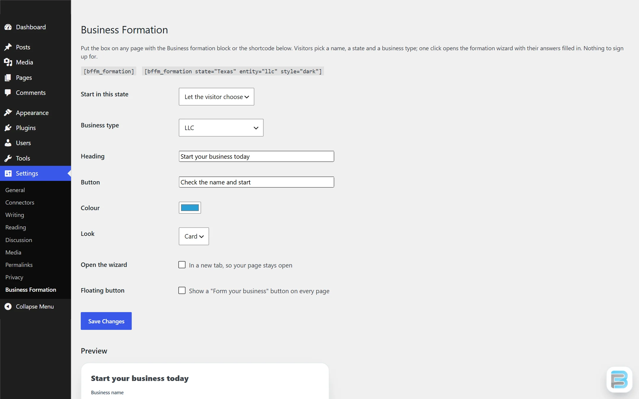 Your heading, button, colour and starting state